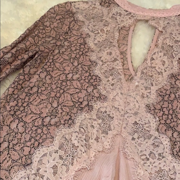 💕 Free People Secret Origins Lace Dress PINK 💕 - Picture 2 of 8